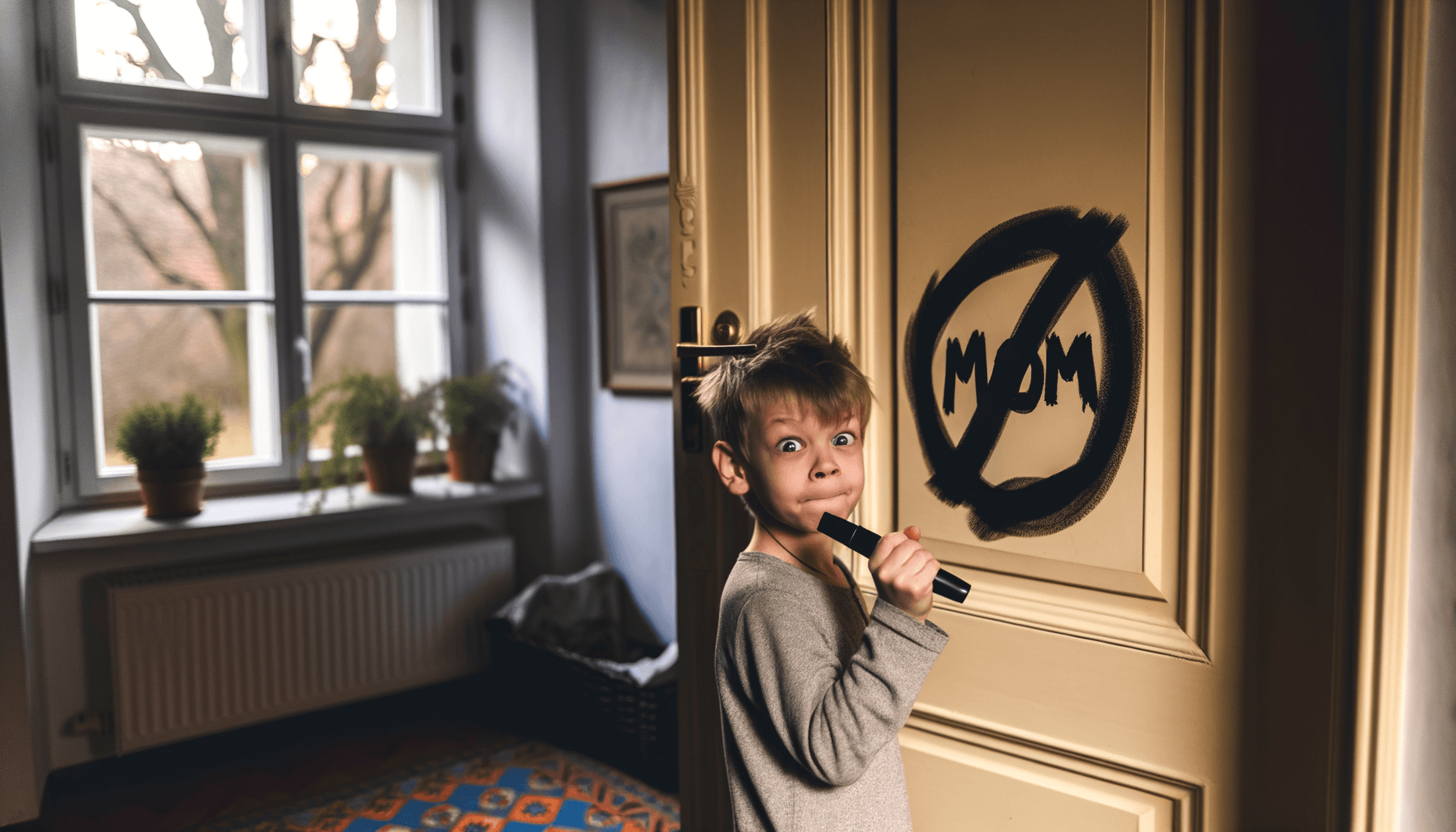 Petilety syn nakreslil na dvere obri preskrtnute strong mom 1765393275128